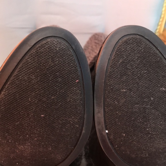 Rampage  Carissa black velvet gray faux fur fold over knee high boots  size 7 - Picture 6 of 12